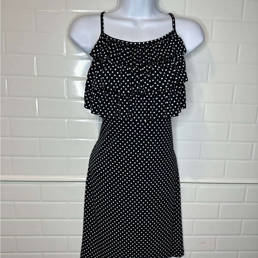 Sweet Storm Black and White Ruffle Mini Dress